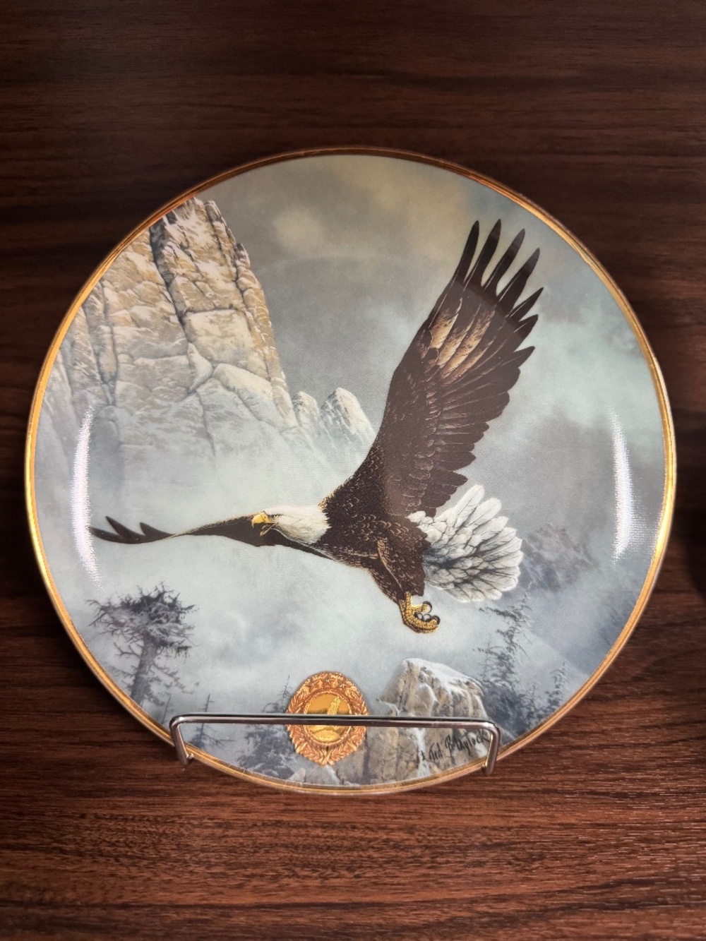 Franklin Mint Limited Edition Porcelain Bald Eagle Alaska Chilkat Plate